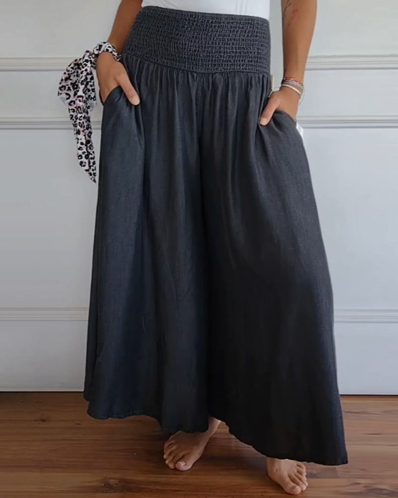 Chloé | Pantalon large avec taille élastique