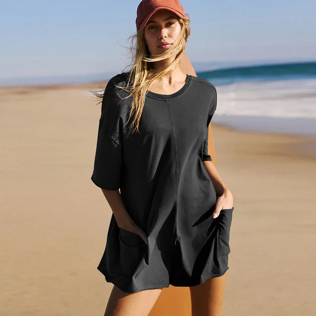 NOREEN - OVERSIZED T-SHIRT ROMPER