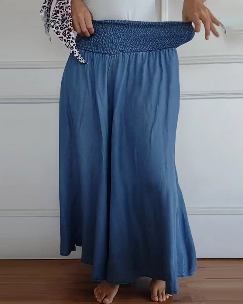 Chloé | Pantalon large avec taille élastique